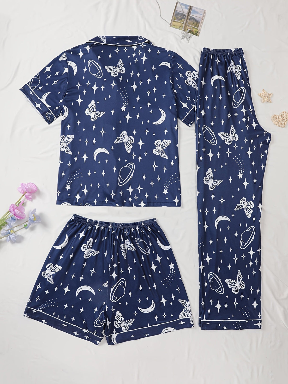 Starlit Dreams Nightwear Set (3-Piece Combo)