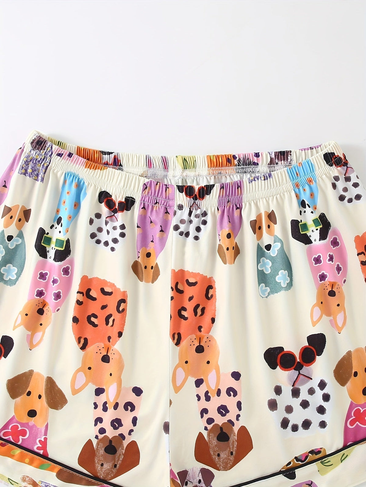 Puppy Party Satin Nightwear Set (3-Piece Combo) 🐶✨