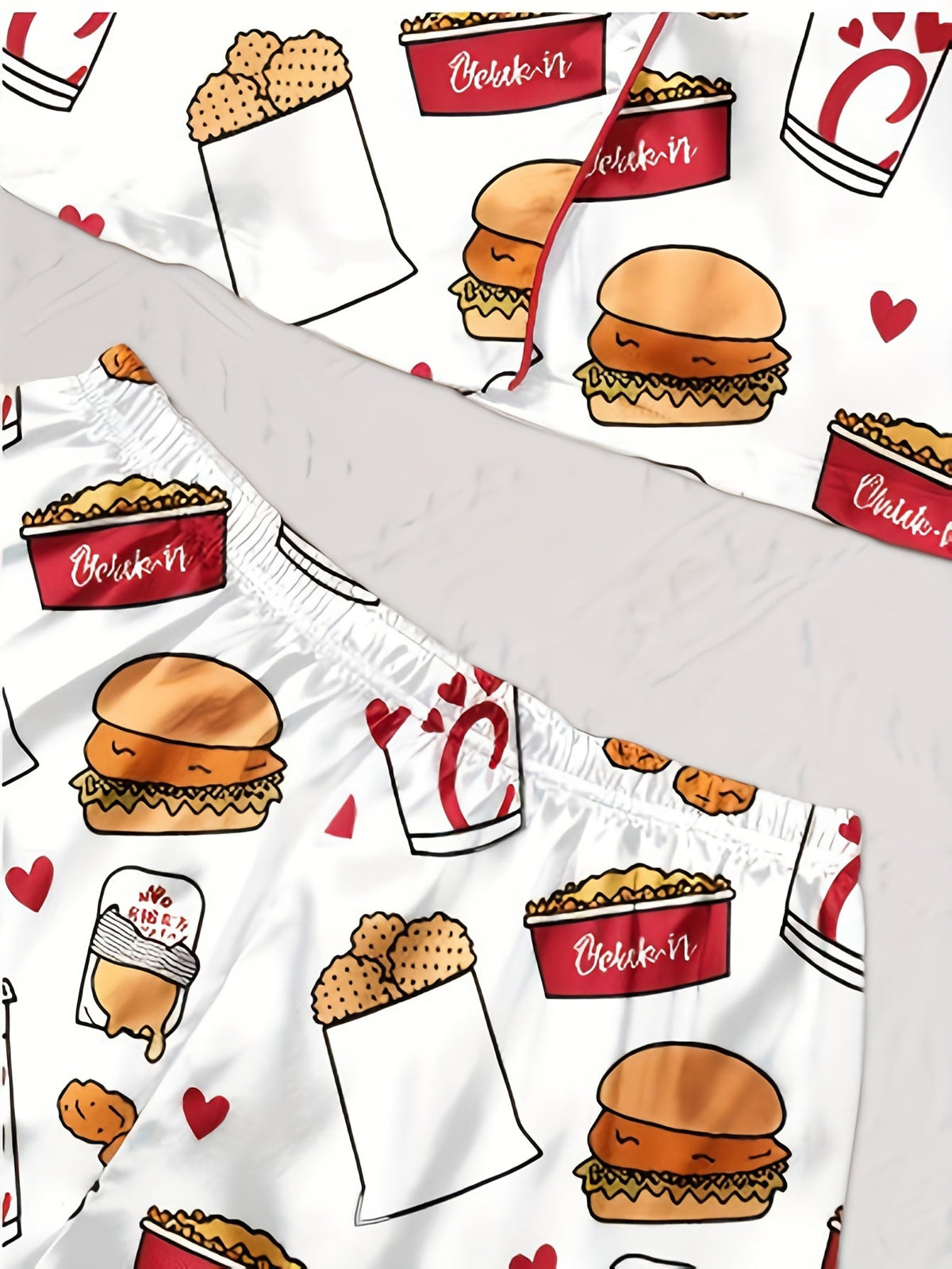 Snack Attack Satin Pajama Set 🍔🥤🍟