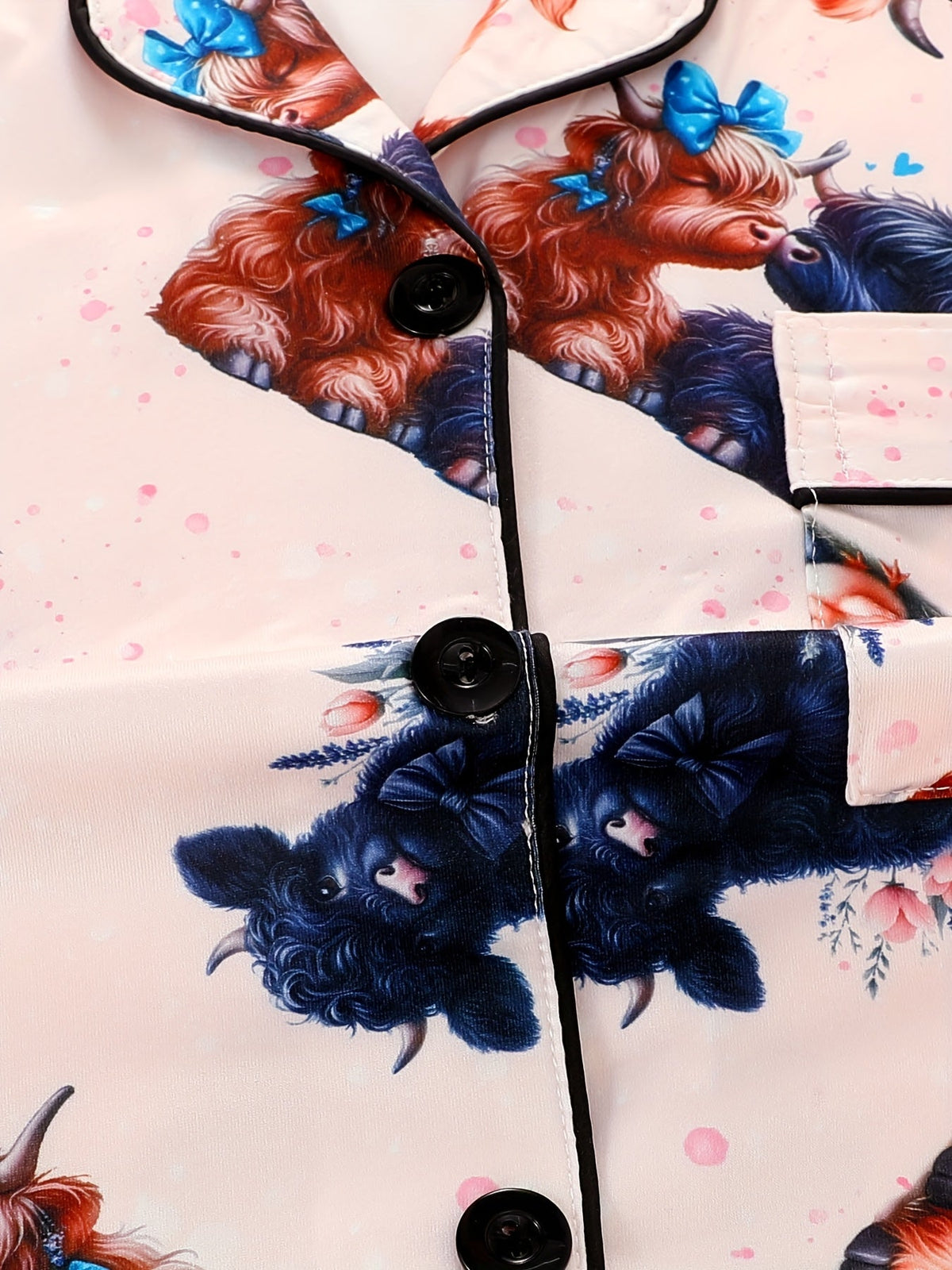 Adorable Cartoon Cow Print Nightwear Set (3-Piece Combo)