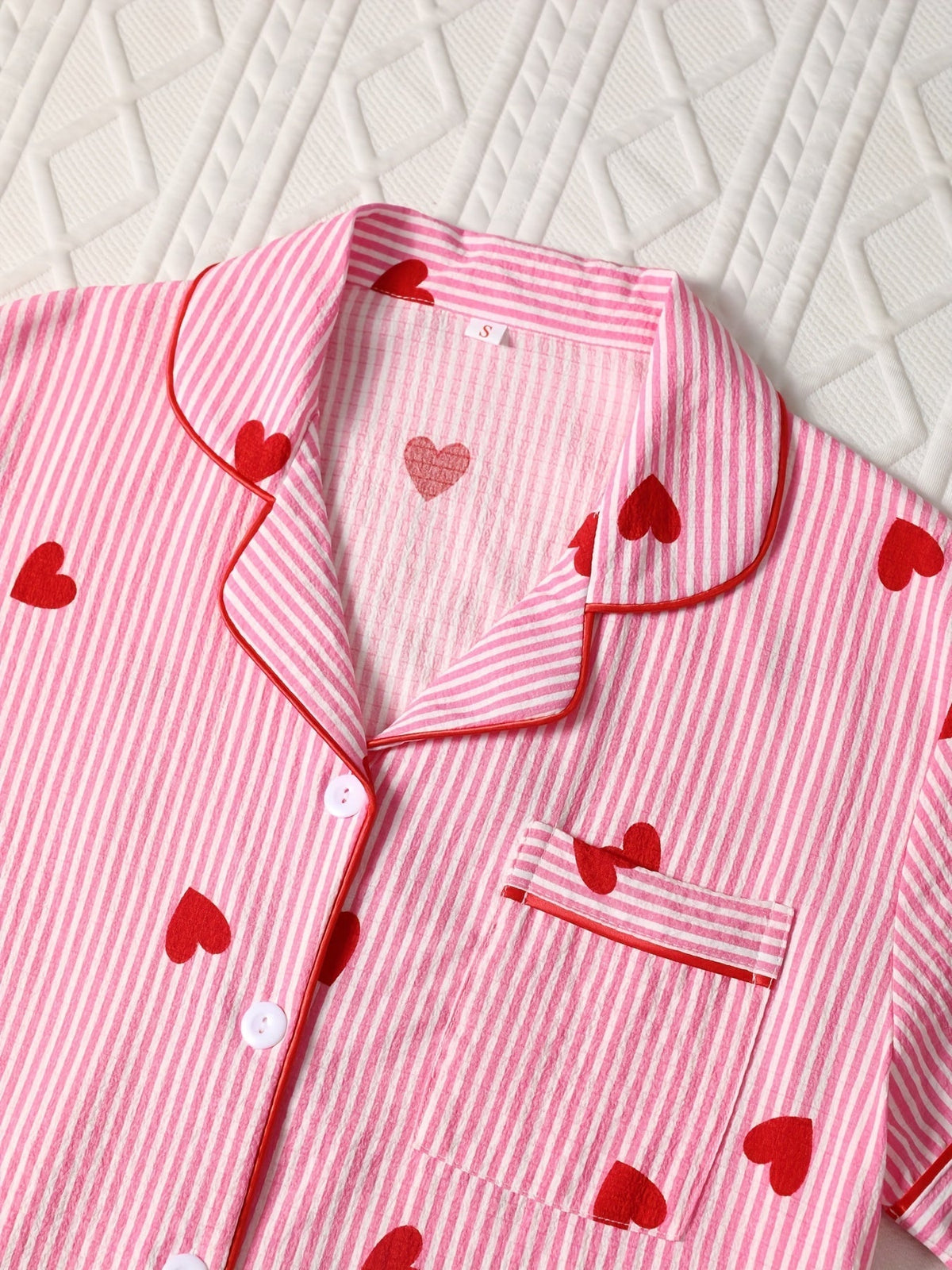 Candy Stripe Hearts Nightwear Set (3-Piece Combo)
