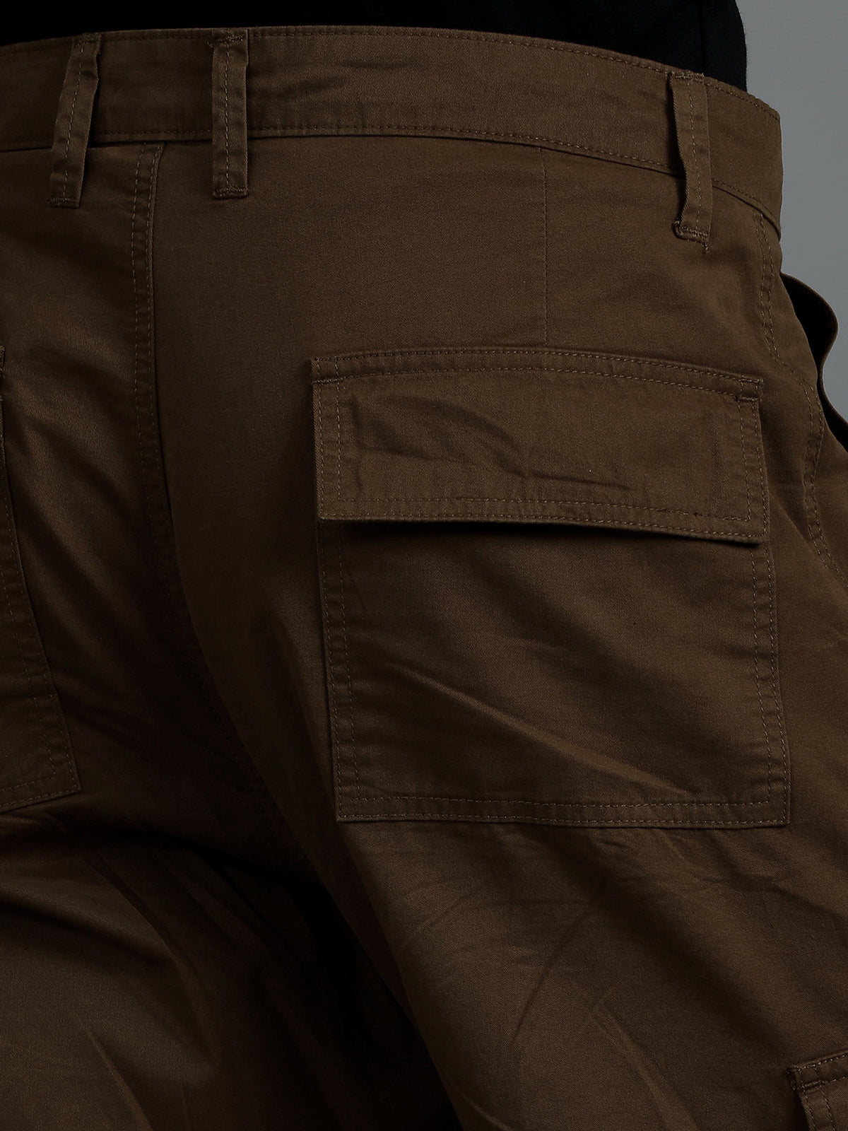 Men 2 Cotton Relaxed Fit Cargo Trousers, Brown Moss Green
