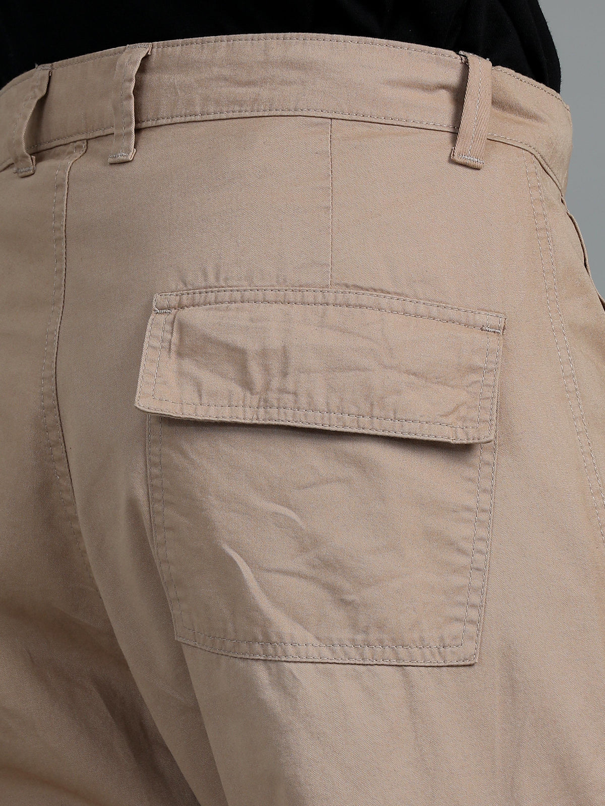 Men 2 Cotton Relaxed Fit Cargo Trousers, Dark Olive Khakhi