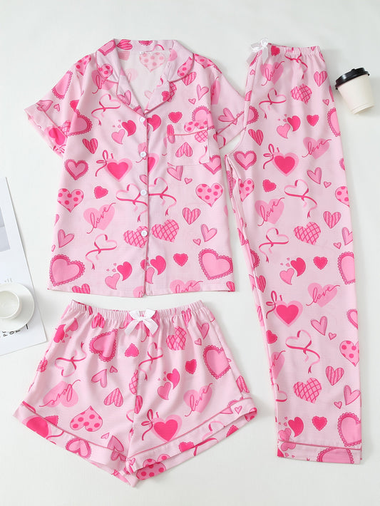 Sweetheart Vibes Nightwear Set (3-Piece Combo)