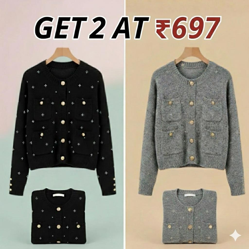 Combo Cardigans Pack of 2 - Double Warmth, One Price | Stylish & Cozy |C-05