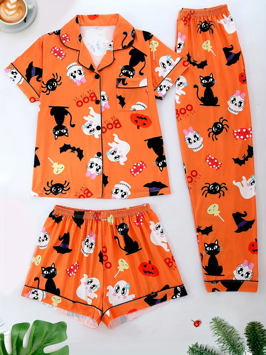 Spooky Cute Halloween Nightwear Set (3-Piece Combo)