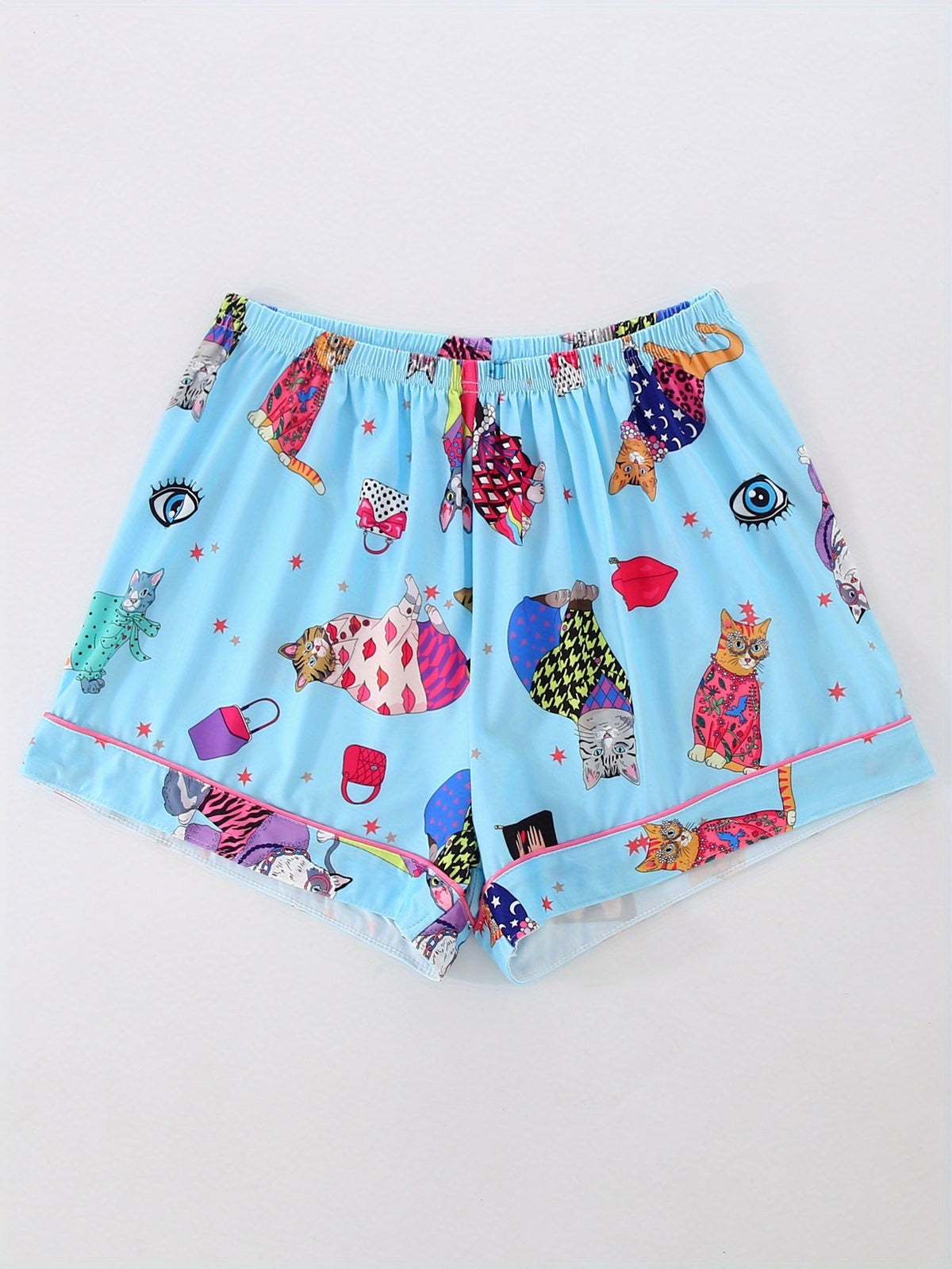 Quirky Cat Party Nightwear Set (3-Piece Combo)