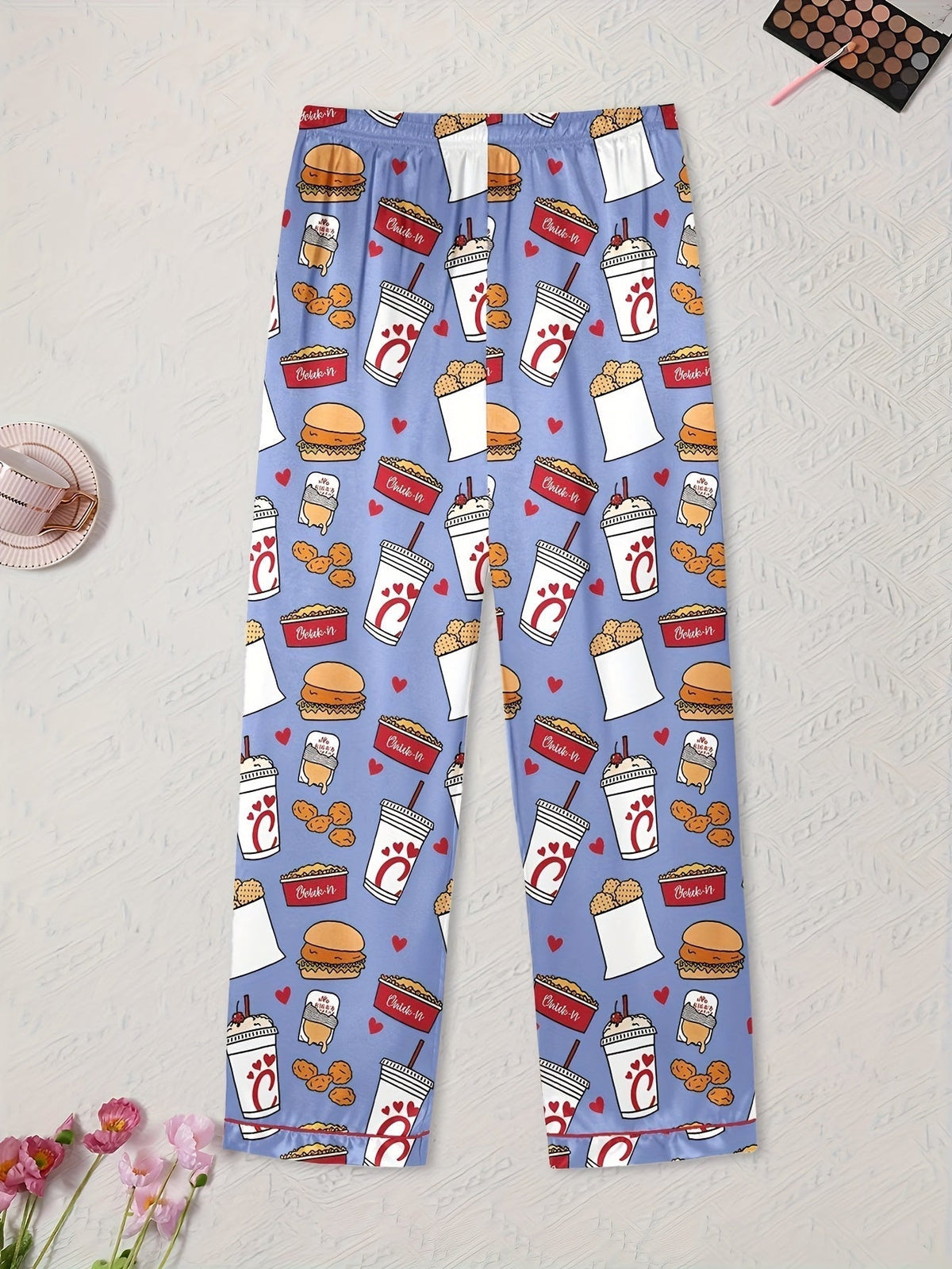 Midnight Munchies Satin Pajama Set 🍔🥤🍟