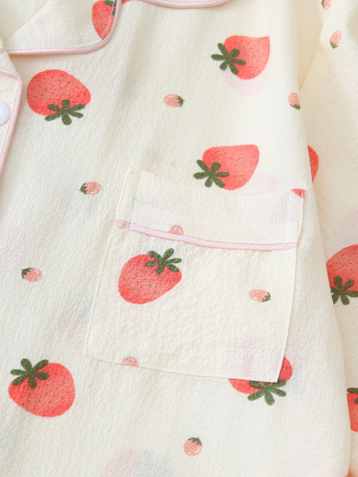 Strawberry Print Pajama Set – Shirt & Pants 🍓💤